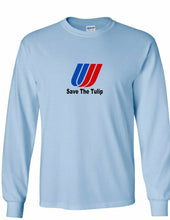 Load image into Gallery viewer, United Airlines &quot;Save The Tulip&quot; Logo Tee US Jets Sky Blue Long Sleeve T-shirt
