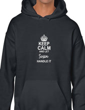 Load image into Gallery viewer, Keep Calm &amp; Let Susan Handle It Funny Birthday Black Hoodie Hooded Sweatshirt
