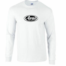 Load image into Gallery viewer, Arai Racing Helmet White Gray Black Logo Long Sleeve Mens Cotton T-Shirt
