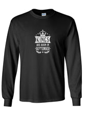 Load image into Gallery viewer, Kings are Born in September White Seal Funny Birthday Gift Long Sleeve T-shirt
