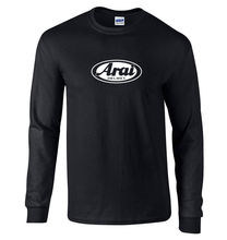 Load image into Gallery viewer, Arai Racing Helmet White Gray Black Logo Long Sleeve Mens Cotton T-Shirt
