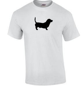 Basset Hound T-Shirt Black White Tee Shirt Cotton Dog Canine Pet S-5XL