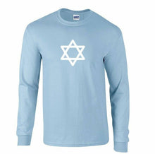 Load image into Gallery viewer, Star of David Blue Yellow White Cotton T-Shirt Magen David Hebrew T-Shirt
