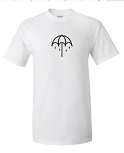 Load image into Gallery viewer, Bring me the horizon Umbrella Logo Rock Band Men&#39;s White T-Shirt Cotton Shirt
