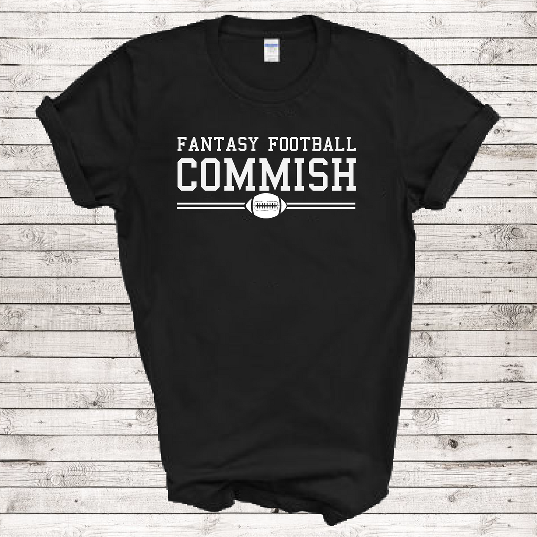 Fantasy Football League Commissioner Leader Team Winner Funny Black T-Shirt