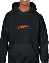 Load image into Gallery viewer, Aloha Airlines Red Blue Logo US Airline Geek Black Hoodie Hooded Sweatshirt
