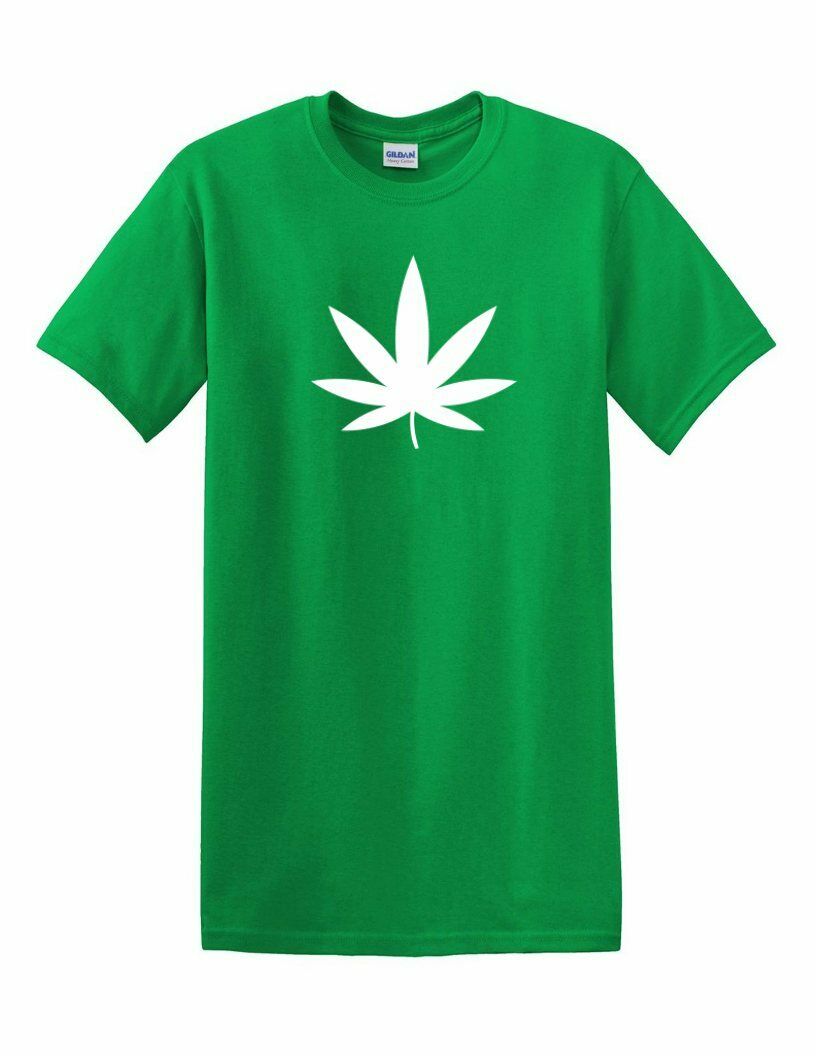 Marijuana Leaf Logo Cannabis Lover 420 Tee Shirt White Sativa Green T-shirt