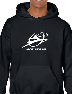 Air India White Logo Indian Airline Funny Geek Black Hoodie Hooded Sweatshirt