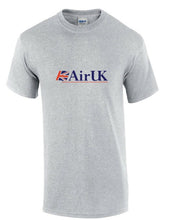 Load image into Gallery viewer, Air UK Blue Red Retro Logo British Airline Sport Gray Cotton T-shirt
