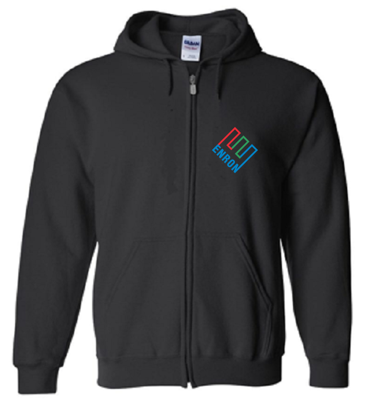 Enron Defunct Energy Services Company Logo Hoodie Black Hooded Sweatshirt