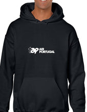 Load image into Gallery viewer, Tap Air Portugal White Logo Portuguese Airline Black Hoodie Hooded Sweatshirt
