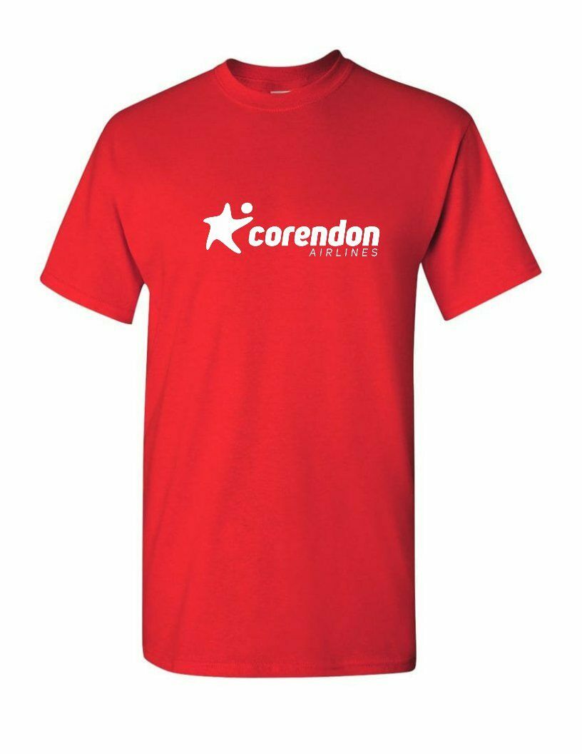 Corendon Airlines Tee White Retro Logo Turkish Aviation Red Cotton T-shirt