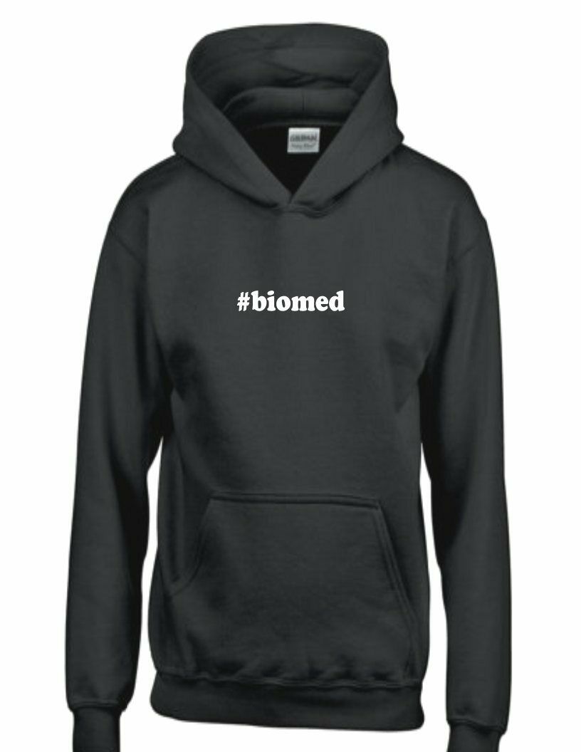 #Biomed Hashtag Biomed Hoodie Funny Gift Black White Hooded Sweatshirt