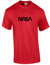 Load image into Gallery viewer, NASA Vintage Space Agency Red T-Shirt Black Logo Science Tee Shirt S-5XL
