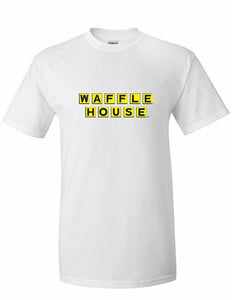 WAFFLE HOUSE Vintage logo Tee Shirt FUNNY Cool Food White Cotton T-shirt