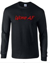 Load image into Gallery viewer, Woke AF Cotton T-Shirt Black Red Funny Gift Long Sleeve Shirt Millennial S- 5XL
