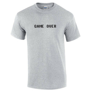 Game Over T-Shirt Funny Sport Gray Black Gamer Gift Tee Shirt S-5XL