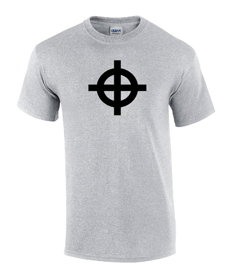 Black Celtic Cross on Gray Cotton T-Shirt Scottish Christ Tee Shirt S-5XL