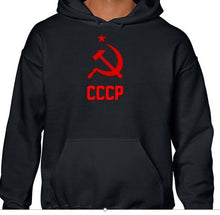 Load image into Gallery viewer, Black CCCP SOVIET RUSSIA Hoodie 80s KGB POLITICAL Hooded Sweatshirt S-5XL
