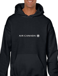 Air Canada White Logo Canadian Airline Geek Black Hoodie Hooded Sweatshirt