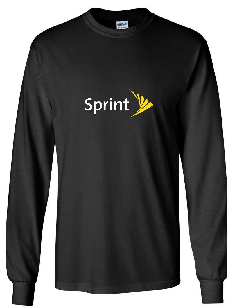 Sprint T-shirt LOGO Funny GEEK Phone Black Yellow White Long Sleeve Shirt
