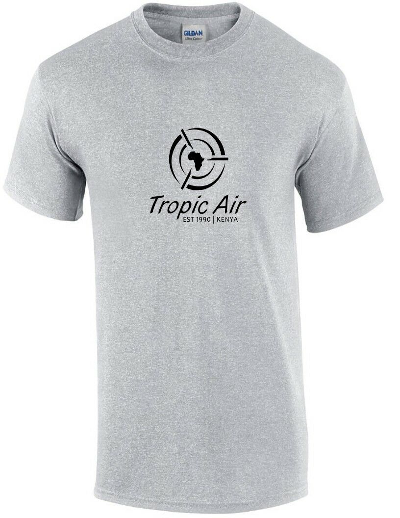 Tropic Air Kenya Black Logo Kenyan African Cotton Sport Gray T-shirt