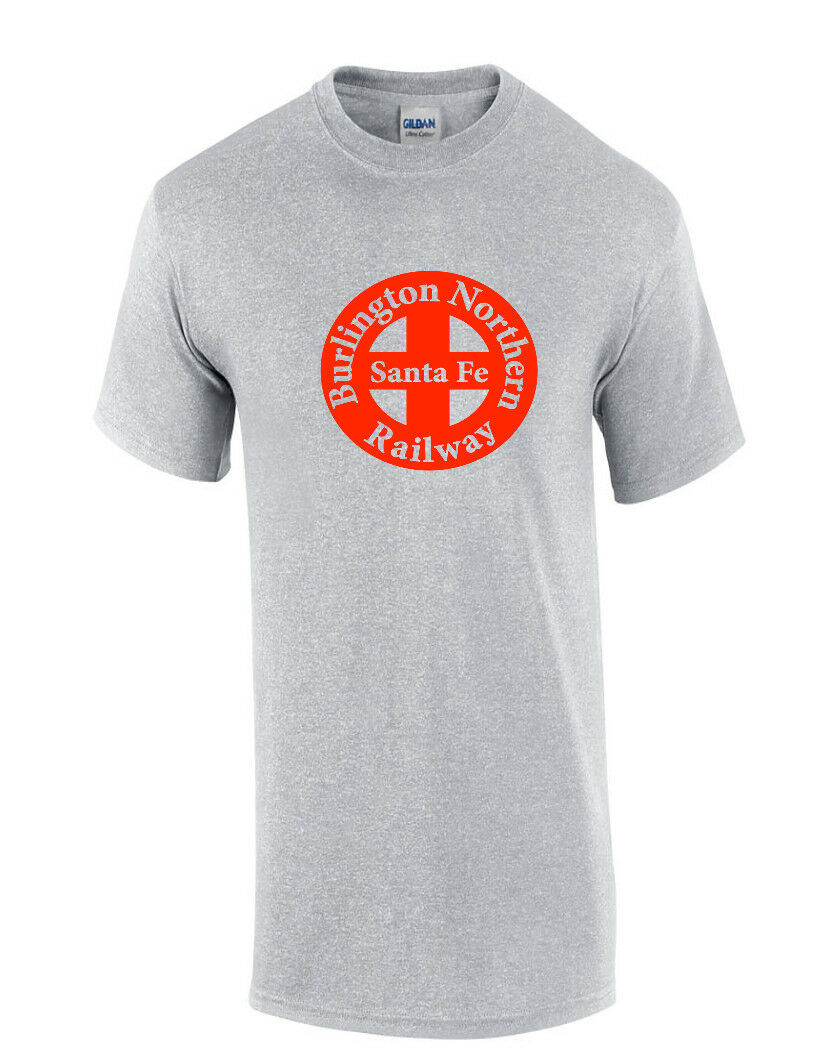 Vintage BNSF T-shirt RETRO Railroad TRAIN Red Sport Gray Tee Shirt S-5XL