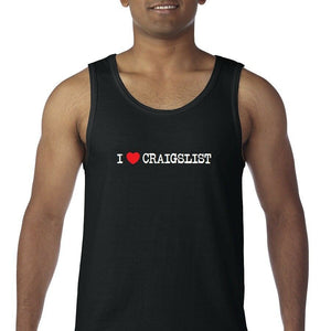 I HEART CRAIGSLIST Tank Top Internet Classified Ads LOVE Black White Sleeveless