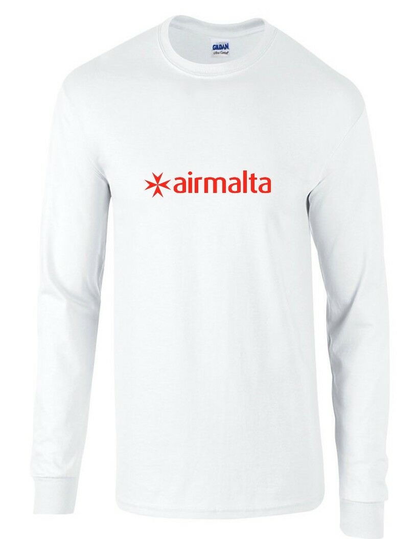 Air Malta Red Logo Maltese Airline Geek White Long Sleeve T-shirt