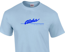 Load image into Gallery viewer, Aloha Airlines Blue Retro Logo Shirt Hawaiian Airline Sky Blue Cotton T-Shirt
