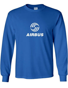 Airbus White Retro Logo European Aviation Geek Royal Blue Cotton T-Shirt