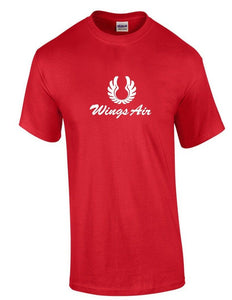 Wings Air White Retro Logo Indonesian Airline Red Cotton T-shirt