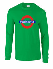 Load image into Gallery viewer, The Underground Logo Tee London Metro Railway Train Green Long Sleeve T-Shirt
