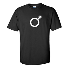 Load image into Gallery viewer, White Male SYMBOL on Black T-shirt  Man Masculine Cotton Shirt S-5XL
