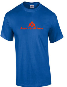 American Airlines Red Retro Logo Shirt US Airline Royal Blue T-Shirt S-5XL