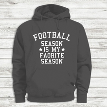 Load image into Gallery viewer, Football Season Favorite Season Funny Charcoal Gray Hoodie Hooded Sweatshirt
