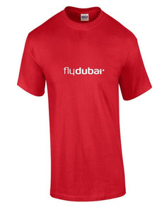 Fly Dubai White Flydubai Logo United Arab Emirates Airline Red T-shirt