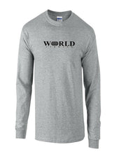 Load image into Gallery viewer, World Airways Vintage US Airline Black Logo Sport Gray Long Sleeve T-Shirt
