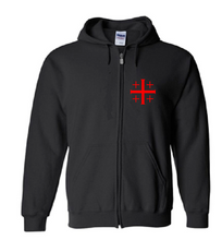 Load image into Gallery viewer, Jerusalem Cross Hoodie Crusades Christian Knights  Full Zip Hooded Sweatshirt
