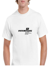 Load image into Gallery viewer, Interflug Black Vintage Logo German Airline White Cotton T-Shirt
