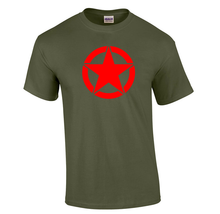 Load image into Gallery viewer, Willys Army Star Short Sleeve Shirt T-Shirt Red Military Green Veteran S - 5XL
