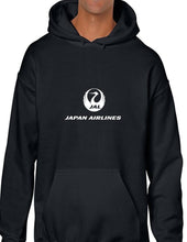 Load image into Gallery viewer, Japan Airlines White Logo Aviation Geek Black Hoodie Hooded Sweatshirt
