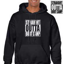 Load image into Gallery viewer, Straight Outta Bootcamp Work Out Black Funny Gift Hoodie Hooded Sweatshirt
