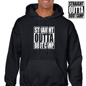 Straight Outta Bootcamp Work Out Black Funny Gift Hoodie Hooded Sweatshirt