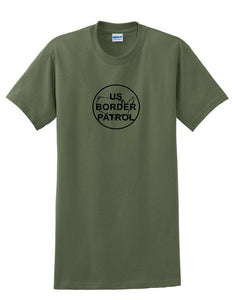 Black US Border Patrol Seal Military Green T-shirt Trump Conservative Shirt