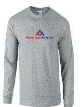 Load image into Gallery viewer, American Airlines Retro Logo Shirt US Airline Sport Gray Long Sleeve T-Shirt
