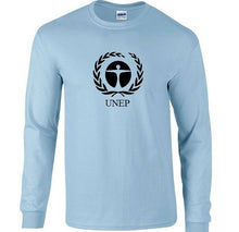 Load image into Gallery viewer, UN United Nations Environmental Programme T-shirt Long Sleeve Light Blue Shirt
