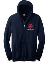 Load image into Gallery viewer, Air Canada  Leaf Logo Full Zip Hoodie Canadian Airline Travel Hooded Sweatshirt
