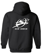 Load image into Gallery viewer, Air India White Logo Indian Airline Back Geek Black Hoodie Hooded Sweatshirt
