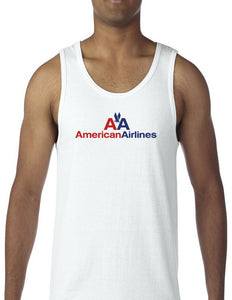American Airlines Retro Logo Tank Top US Airline  White Sleeveless T-Shirt